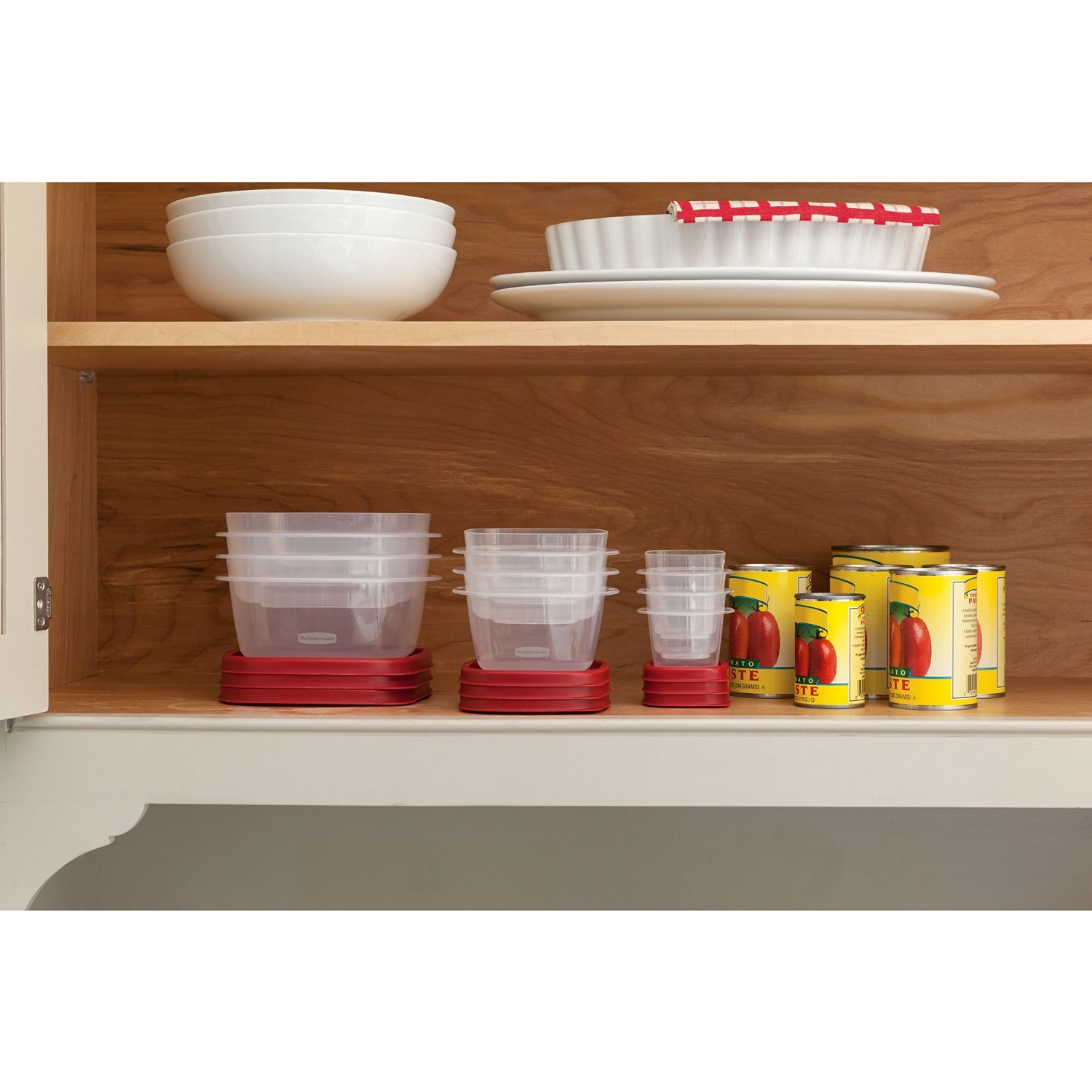 Rubbermaid Easy Find Lids Food Storage Containers Set - 18-Piece Airtight BPA-Free Kitchen Organization (Racer Red) for Meal Prep, Leftovers & Pantry Storage