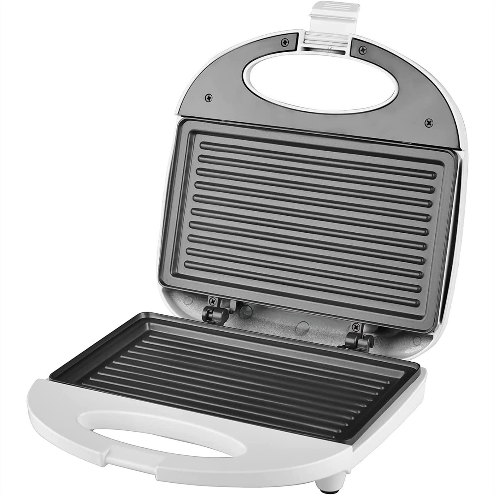3-in-1 Sandwich Maker & Waffle Grill with Removable Non-Stick Plates - 800W Stainless Steel Breakfast Maker for Grilled Cheese, Paninis & Snacks - Perfect for Quick Breakfasts, Lunch Prep & Family Gatherings