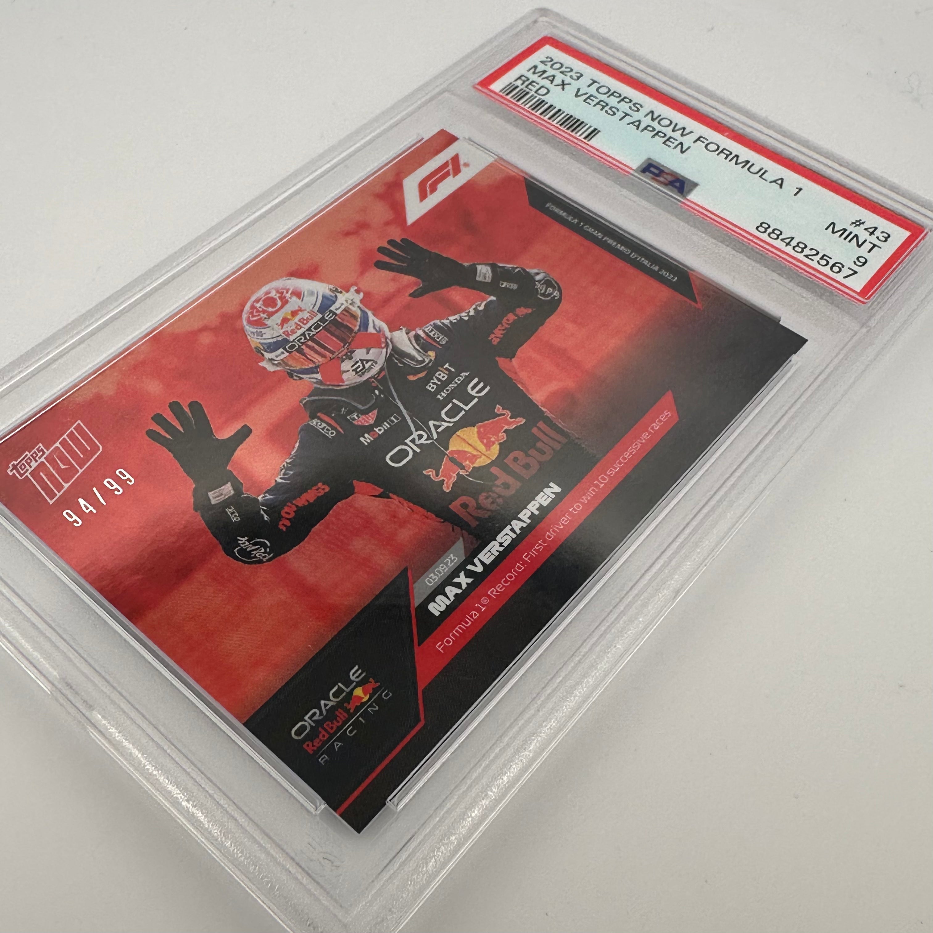 PSA 9 Graded 1994 Max Verstappen #43 Red Bull Racing Card - Perfect for F1 Collectors & Sports Memorabilia Displays