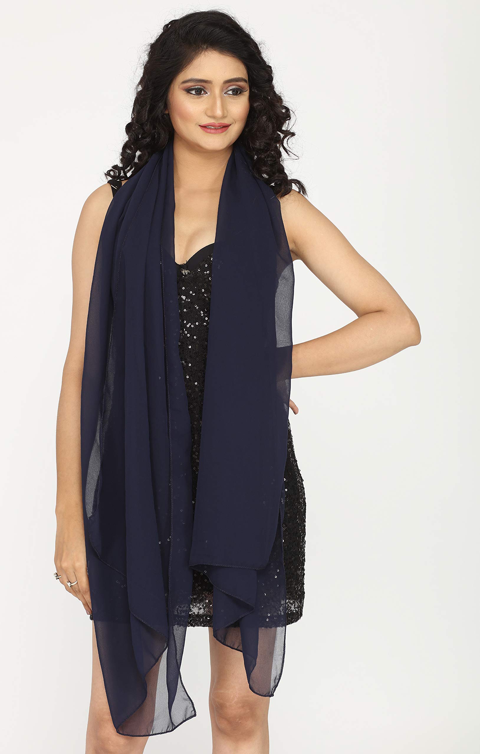 KoC Women's Chiffon Fashion Scarf - Long Elegant Shawl, Veil Stole & Beach Wrap Coverup - Perfect for Travel, Weddings, and Summer Outfits