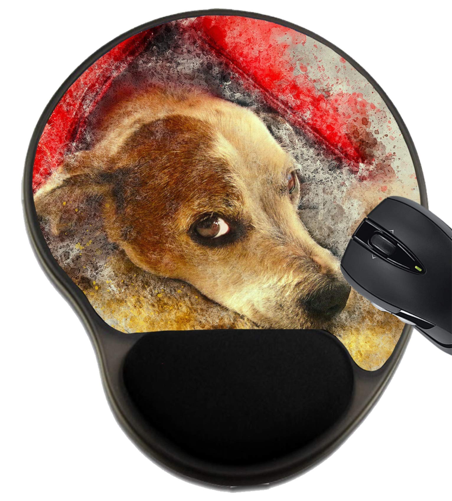 MSD Ergonomic Mouse Pad with Wrist Support - Cute Dog Pet Animal Design, Non-Slip Gaming Mouse Mat for Office & Home Computer Use - Perfect for Work, Gaming, and Long Computing Sessions