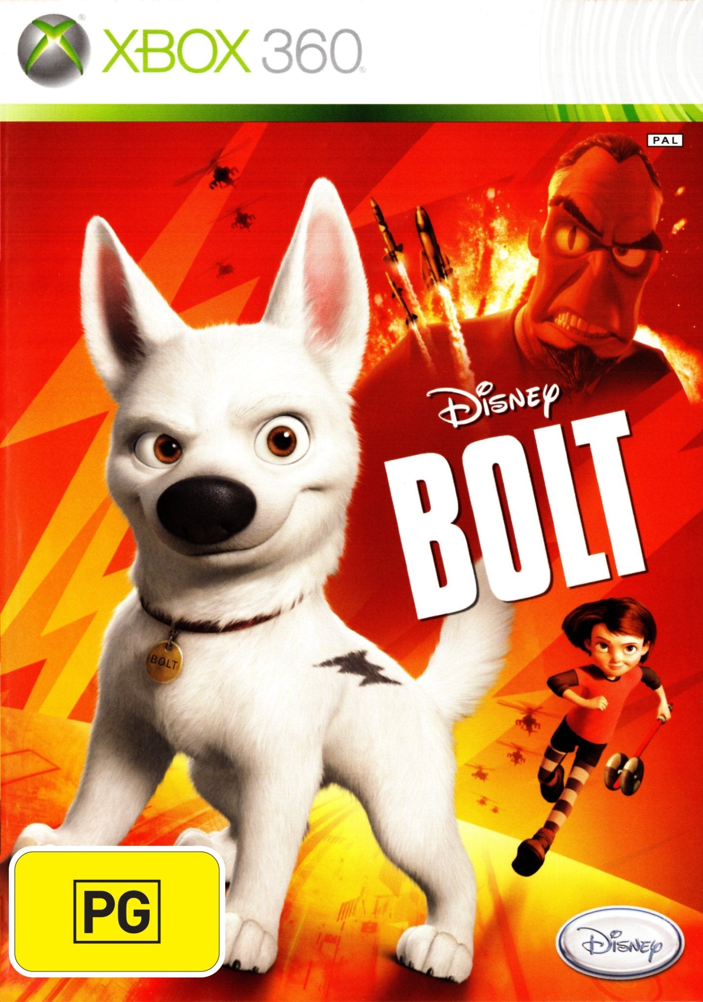 Original Xbox 360 Bolt Video Game PAL Version - Disney Movie-Based Racing Adventure for Kids & Families - Perfect for Game Nights & Disney Fans