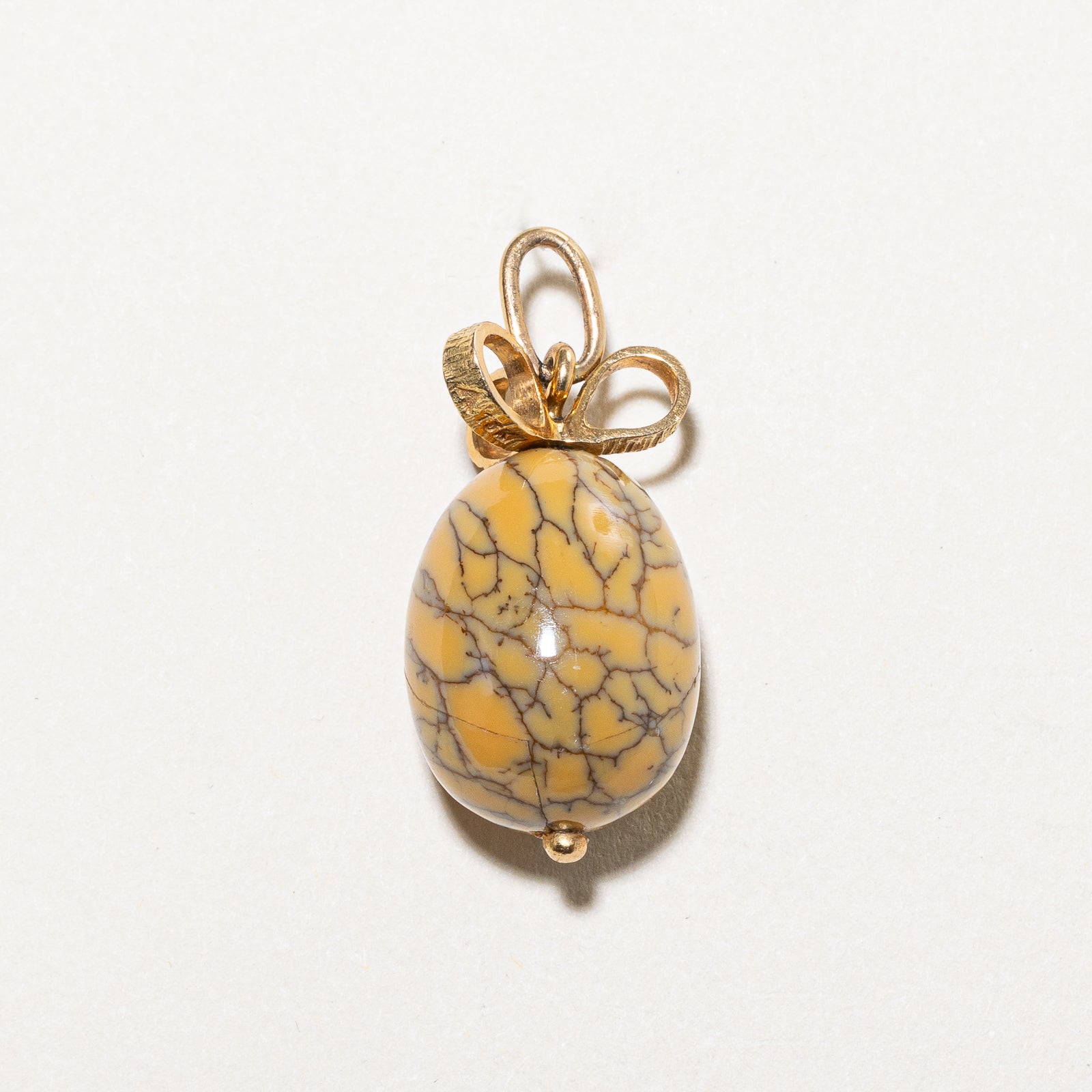 Cavelti Dendritic Common Boulder Opal Egg Charm - 22.00ct Natural Gemstone Jewelry for Necklace, Bracelet & DIY Crafting | Unique Handmade Gift for Women