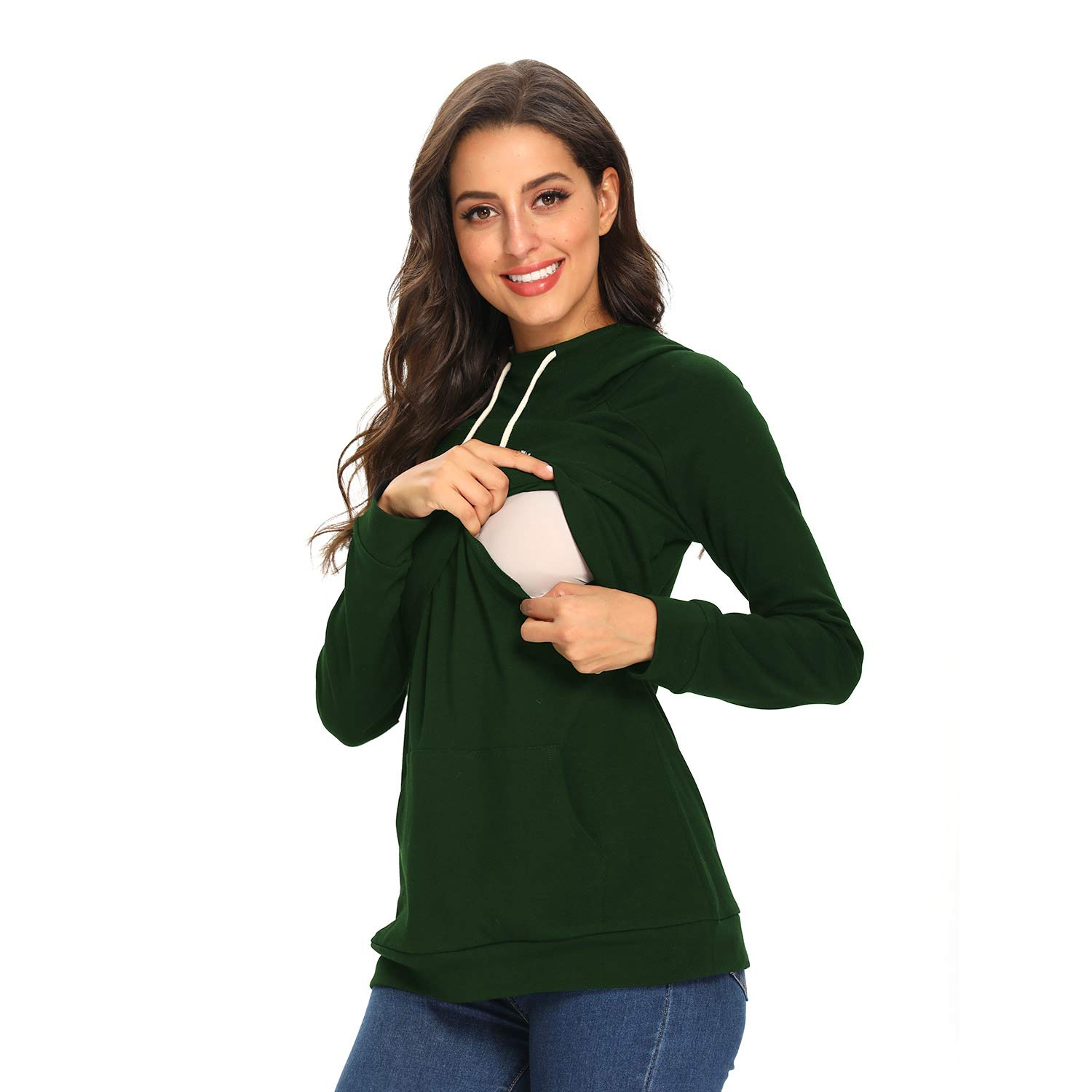 L-Shaped Maternity Nursing Tops for Women - 3 Pack Short Sleeve Crew Neck Breastfeeding Shirts in Navy Blue | Comfortable Nursing Clothes for Daily Wear & Mother-Baby Bonding Time