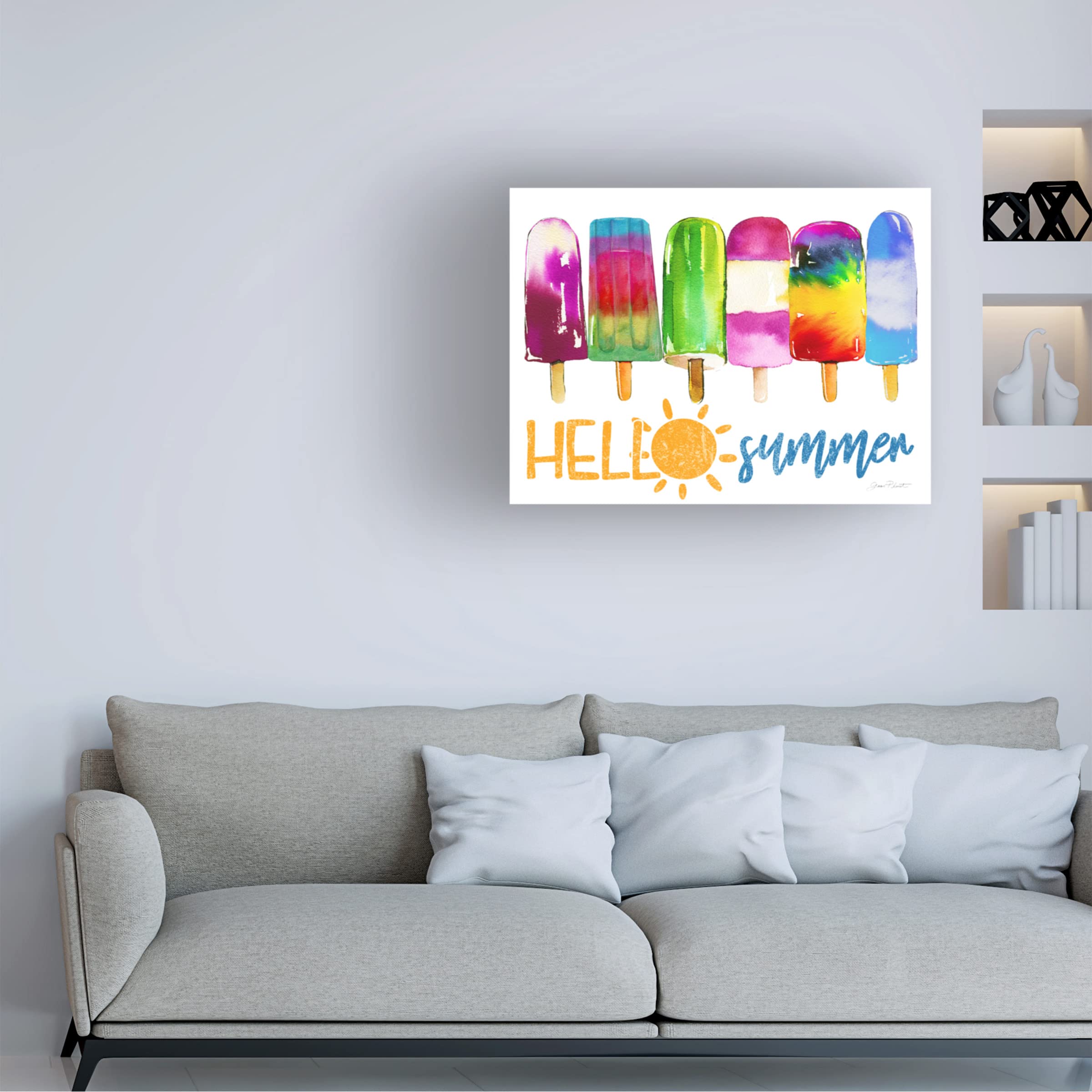 Trademark Fine Art 'Summer Fun C' Canvas Art by Jean Plout - 35x47 Inch Vibrant Beach Painting - Perfect for Living Room, Bedroom & Coastal Home Decor