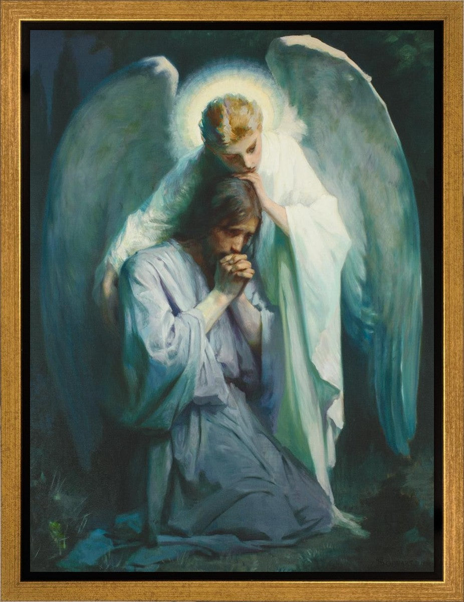 Agony in the Garden Religious Wall Art - Hand-Painted Canvas Gallery Wrap for Home & Church Decor - Perfect for Prayer Rooms, Meditation Spaces & Sacred Interiors