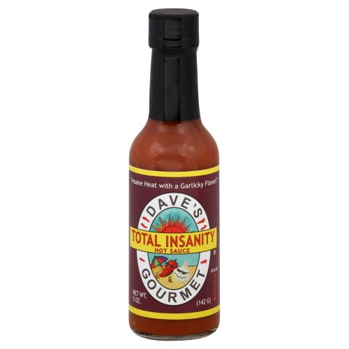 Dave's Gourmet Total Insanity Hot Sauce - 5 Oz (Pack of 2) - Extra Hot Ghost Pepper Sauce for Tacos, Wings & Spicy Food Lovers - Perfect for Cooking, Grilling & Gifting