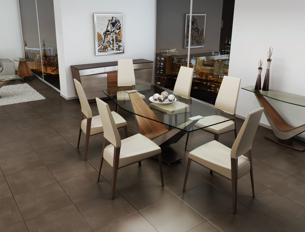 ELITE MODERN Victor Dining Table - Solid Wood Modern Kitchen Table for 6 - Elegant Home Dining Furniture for Family Gatherings & Dinner Parties