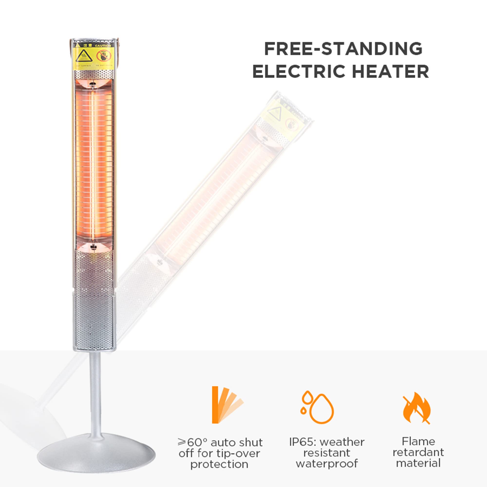 1500W Carbon Infrared Floor Heater - Indoor Outdoor Patio Heater with Modern Design | Perfect for Living Rooms, Bedrooms, Garages & Patios