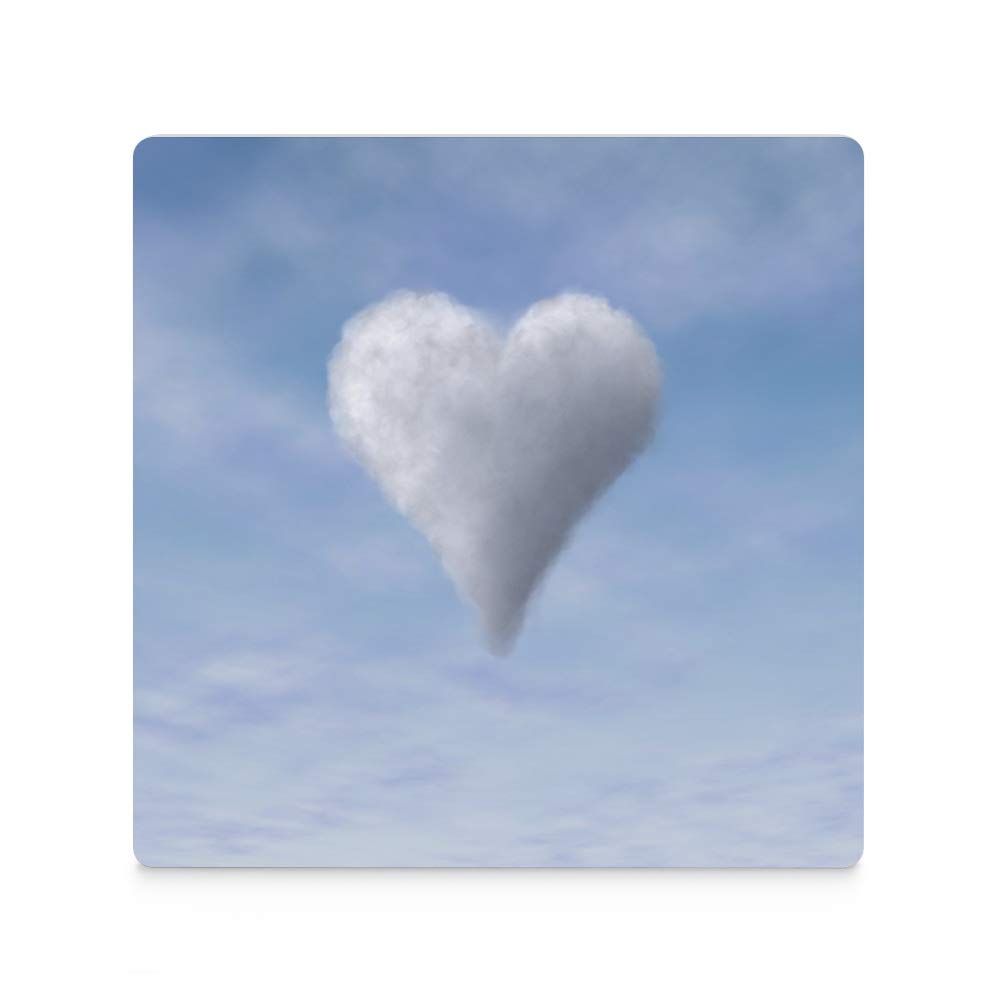 Premium Ceramic Drink Coasters Set - 4pcs Square Cork-Bottomed Coasters for Wine, Beer & Cold Drinks (Cloud/Sky/Heart/Blue Love Design) - Perfect for Home Bar, Dining Table & Party Decor - Protects Furniture from Water Rings & Stains