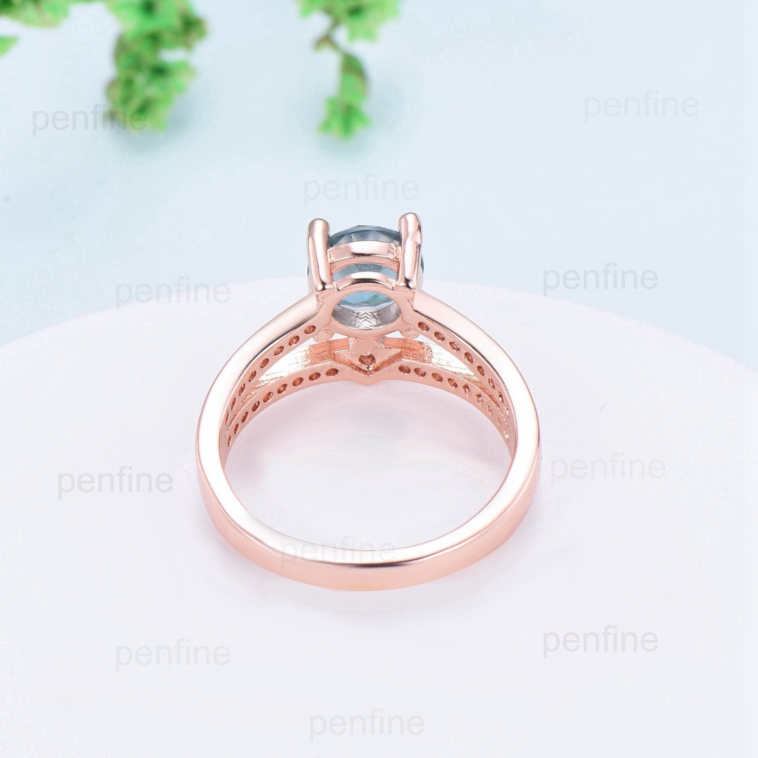 1 Carat Round London Blue Topaz Vintage Engagement Ring for Women - Split Shank Channel Set Wedding Band, Anniversary Gift - Perfect for Proposals, Bridal Jewelry & Special Occasions