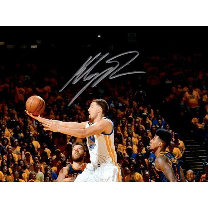 Klay Thompson Autographed 16x20 Photo Framed with COA - Golden State Warriors Memorabilia - Perfect for Sports Fans, Man Cave Decor & Basketball Collectibles