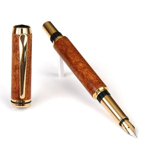 Lanier Pens Baron Fountain Pen - TN Gold - Praduak Tiger Grain - Premium Writing Instrument for Calligraphy, Journaling & Gifts - Elegant Office & Home Use
