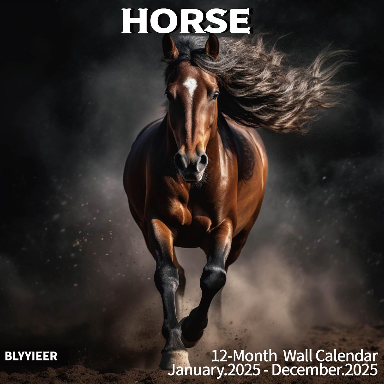 2025 Horse Cattle Monthly Wall Calendar - 12