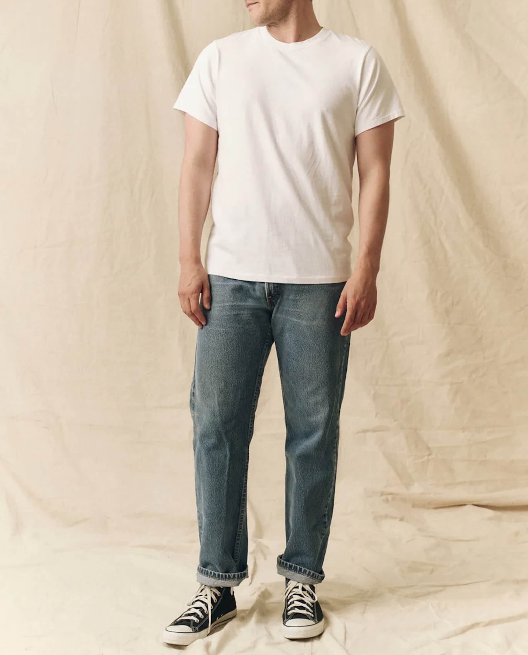 Men's Slim Fit Pure Cotton Knit T-Shirt - True White - Casual Wear, Layering & Everyday Outfits