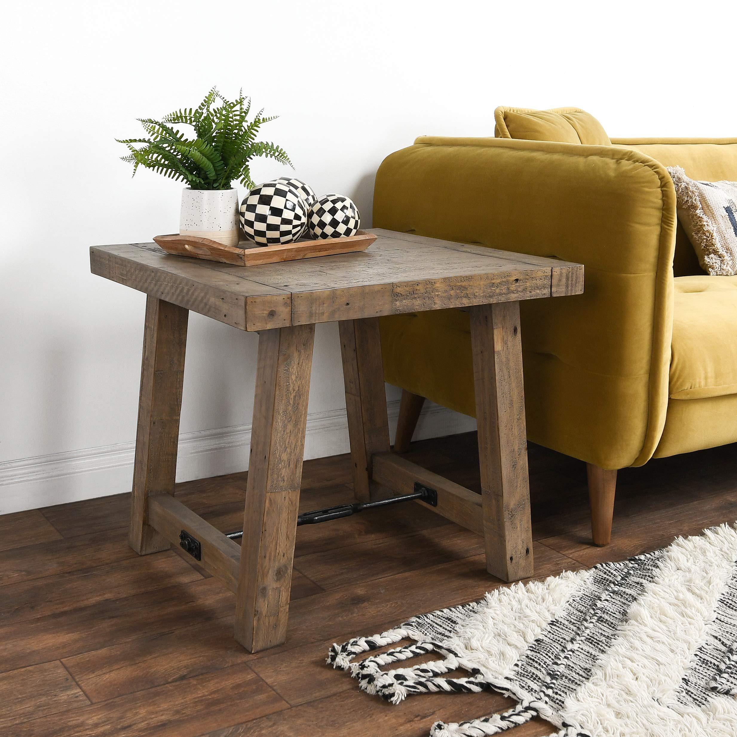 Kosas Modern End Table - Desert Gray Finish, Small Side Table for Living Room, Bedroom, or Office - Sturdy & Stylish Nightstand with Storage Shelf