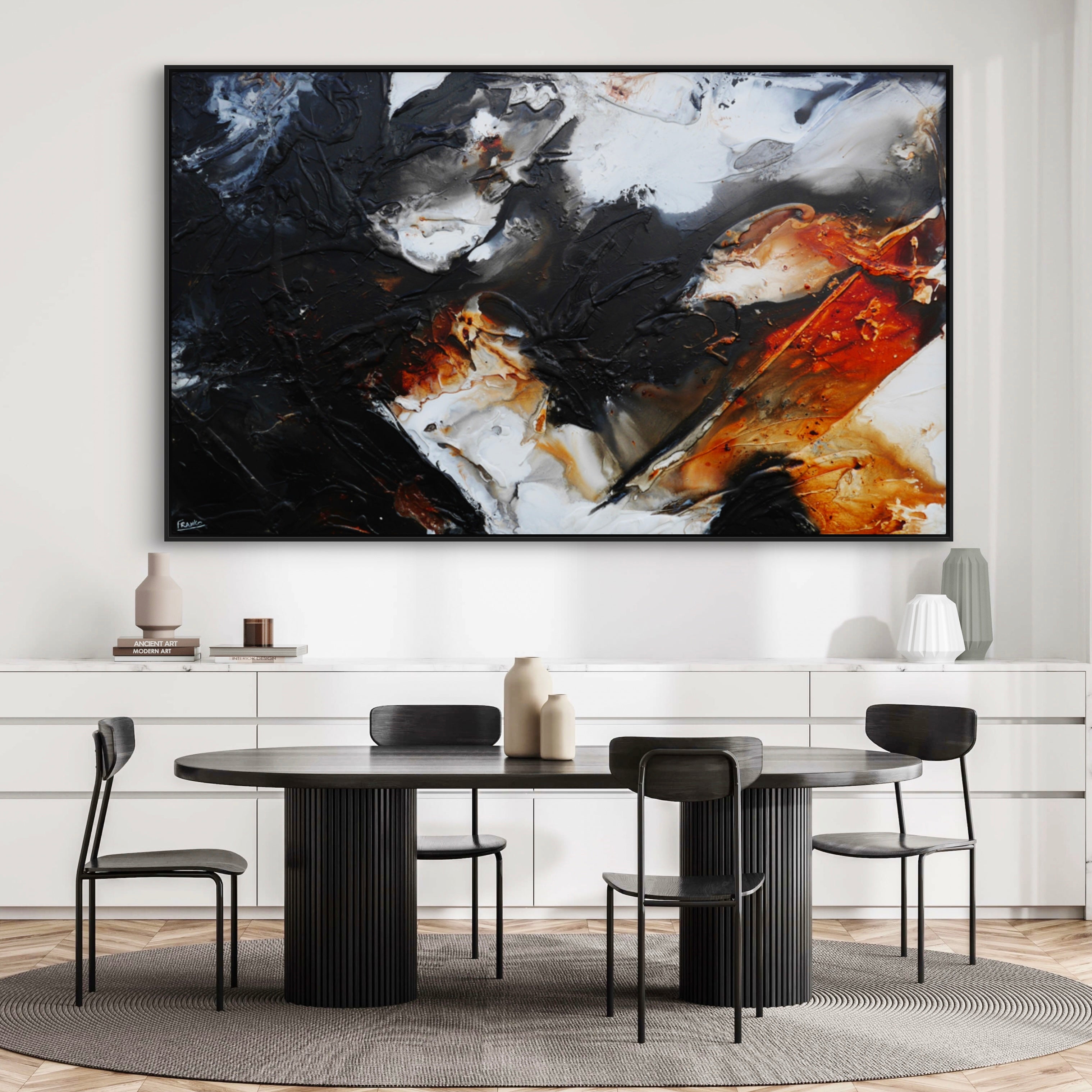 Large Rust Textured Abstract Painting - 250cm x 150cm Organic Oxide Canvas Art for Modern Living Room & Office Wall Decor