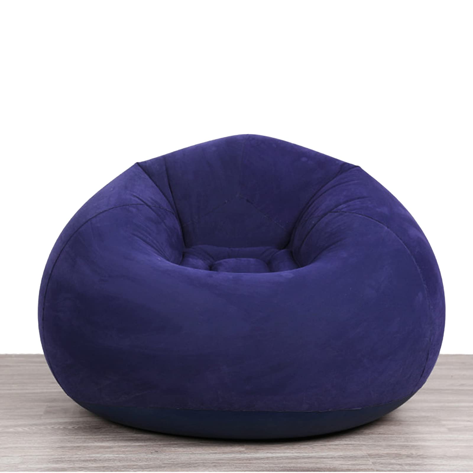 NBT Deluxe Inflatable Flocking Single Beanless Sofa - Ultra Soft Chaise Lounge for Living Room, Bedroom & Outdoor Use - Comfortable Lazy Sofa for Relaxing, Reading & Lounging (Dark Blue, Multiple Colors Available)