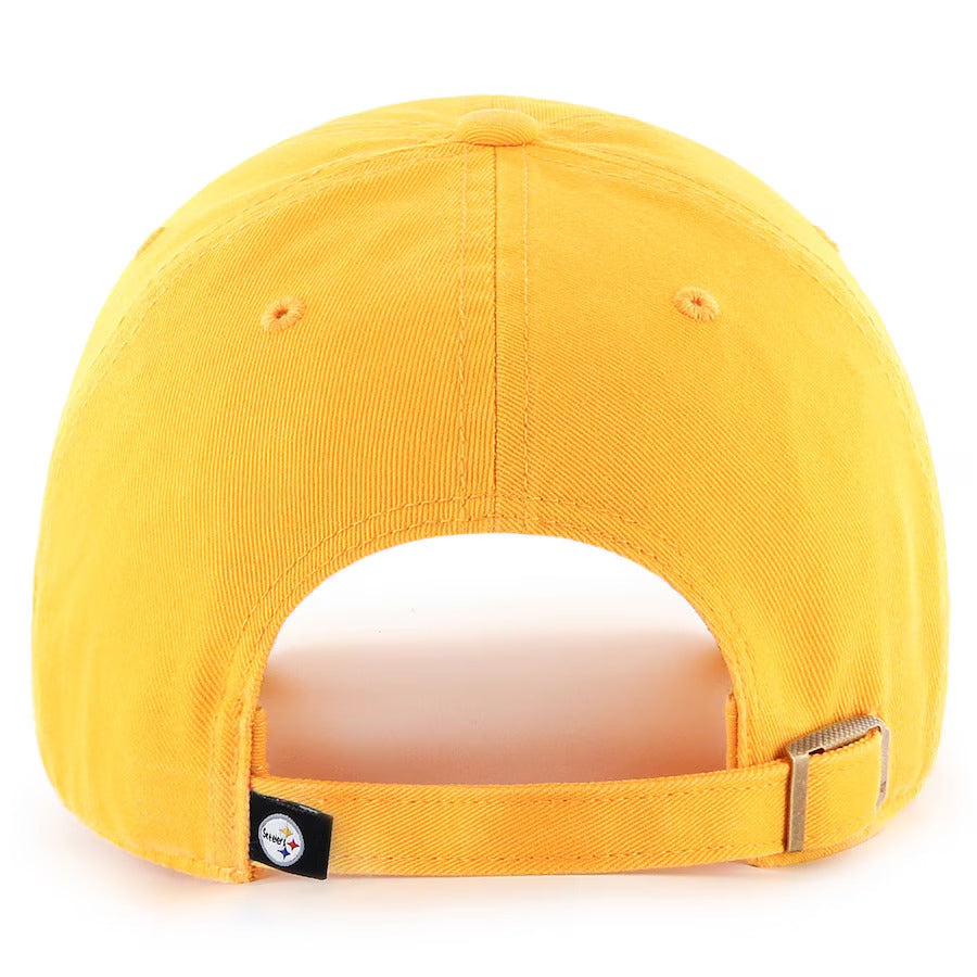 47 Brand Pittsburgh Steelers Cleanup Adjustable Baseball Cap - Gold - Perfect for Game Day, Tailgating & Sports Fan Gifts