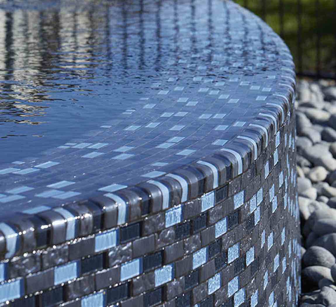 Blue Blend Glass Pool Mosaic Tile 1x2 - Waterproof & Durable for Swimming Pools, Backyard Decoration & Bathroom Walls