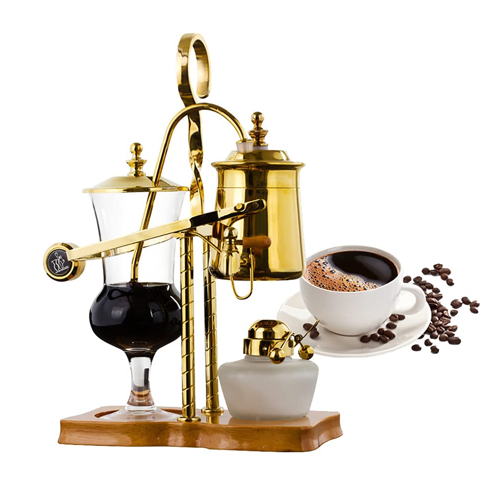 Premium DNYSYSJ Belgian Siphon Coffee Maker - Vintage Royal Family Balance Brewer with Golden Finish (1 Set) - Perfect for Home Brewing, Gifts & Coffee Enthusiasts
