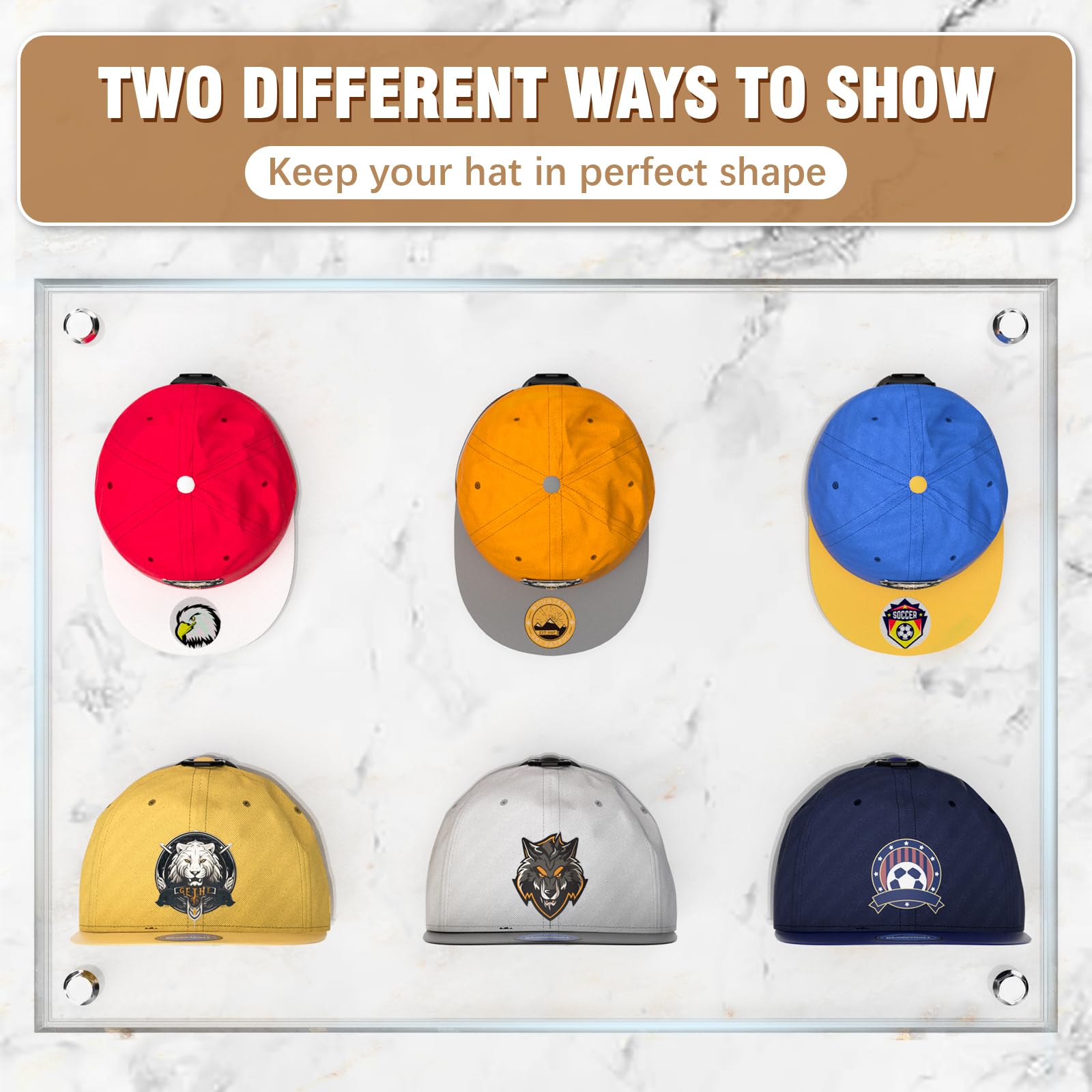 36 Pack Heavy Duty Adhesive Hat Hooks - No Drill Wall Mounted Baseball Cap Organizer Rack for Closet, Door & Home Decor | Super Strong Hat Display Hanger Holder | USA Patented Black Wall Hooks for Caps, Hats & Accessories | Perfect for Bedroom, Garage & Entryway Organization