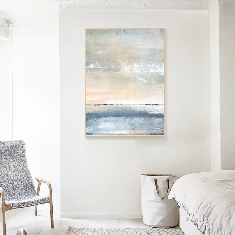Custom Size Ocean and Sky Wall Art Painting - Handmade Canvas Print for Home Decor, Living Room, Bedroom, or Office - #OS012