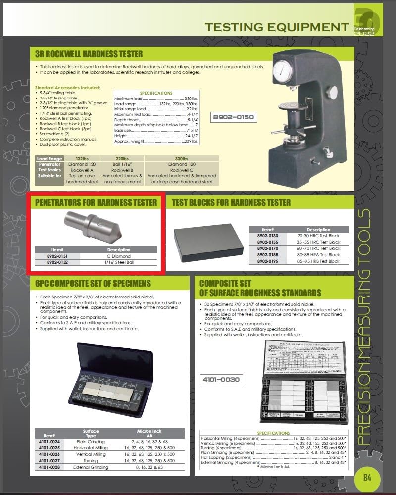 HHIP 8902-0151 C Diamond Penetrator for Hardness Tester - 120 Degree Angle - Ideal for Rockwell and Brinell Hardness Testing in Metalworking Labs