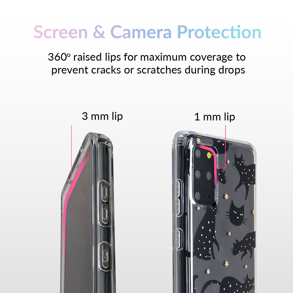 Black Cat Clear Samsung Galaxy Case - Slim Protective Phone Cover for Galaxy S21/S22/S23 - Perfect for Everyday Use & Gift Giving