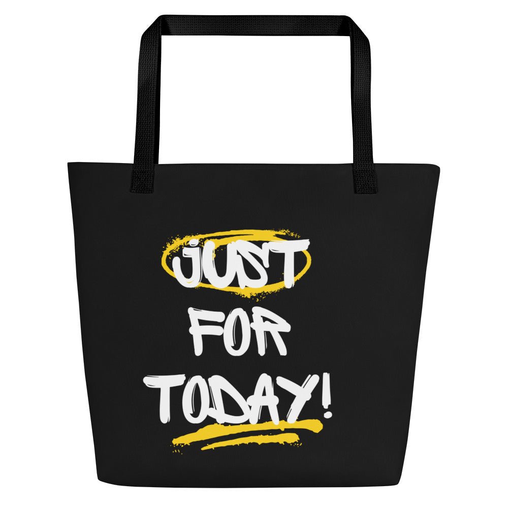 Just For Today All Over Print Tote Bag - Stylish Reusable Shopping Bag for Women, Groceries, Beach & Work - Eco-Friendly Cotton Canvas Carryall
