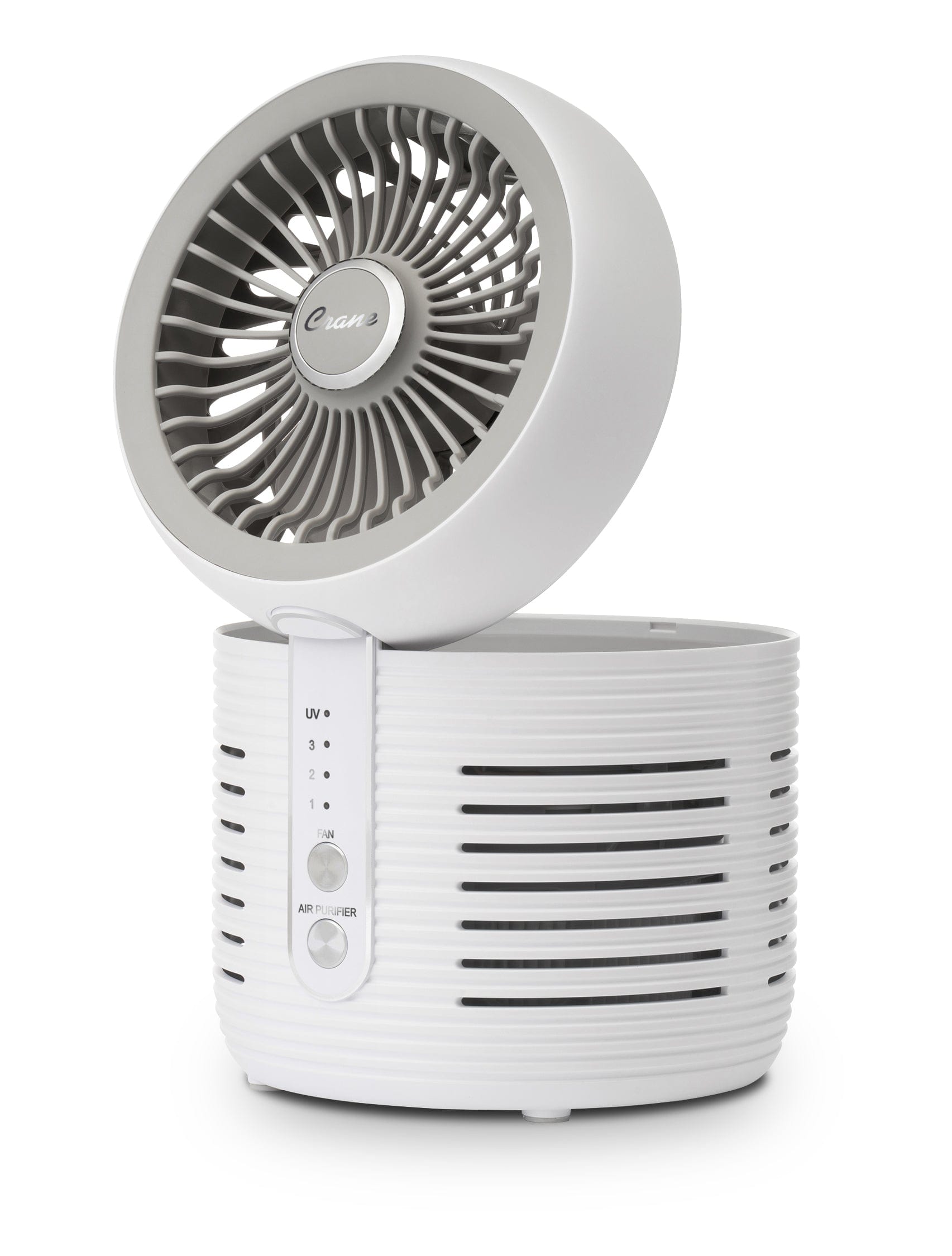 Crane Desktop Air Purifier with UVC Light - 3-in-1 HEPA Filter, Fan & Germ Killer for Home, Office, Bedroom - Improves Air Quality & Reduces Allergens