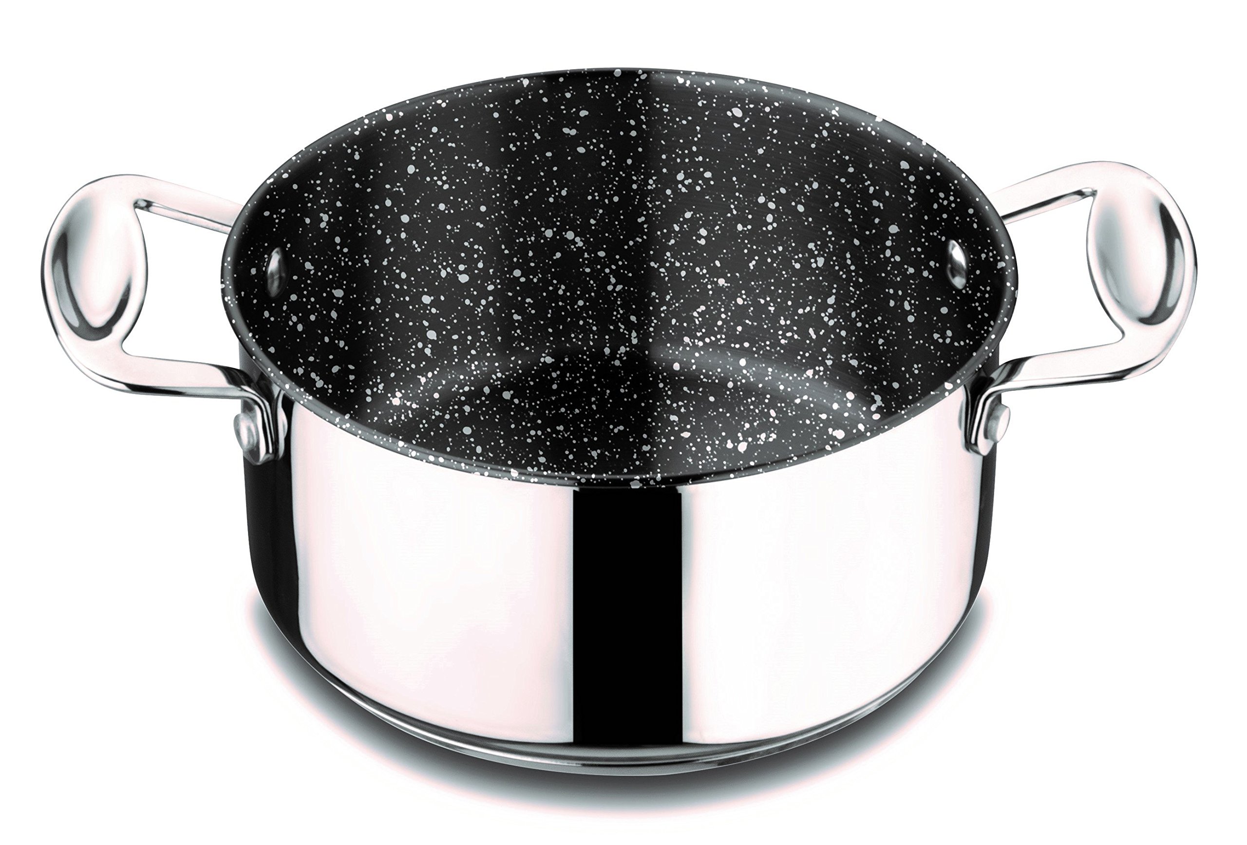 MEPRA Glamour Stone Casserole with Handle – Premium Stainless Steel Cookware Set, Dishwasher Safe Kitchen Pot with Lid, 20cm (8 Inch) for Soups, Stews & Baking – Perfect for Stovetop, Oven & Serving (30212120)