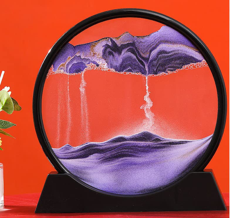 3D Deep Sea Sand Art Picture - Liquid Motion Sandscapes Bubbler Timer for Adults & Kids, Home Office Desk Decor, Stress Relief & Meditation Aid