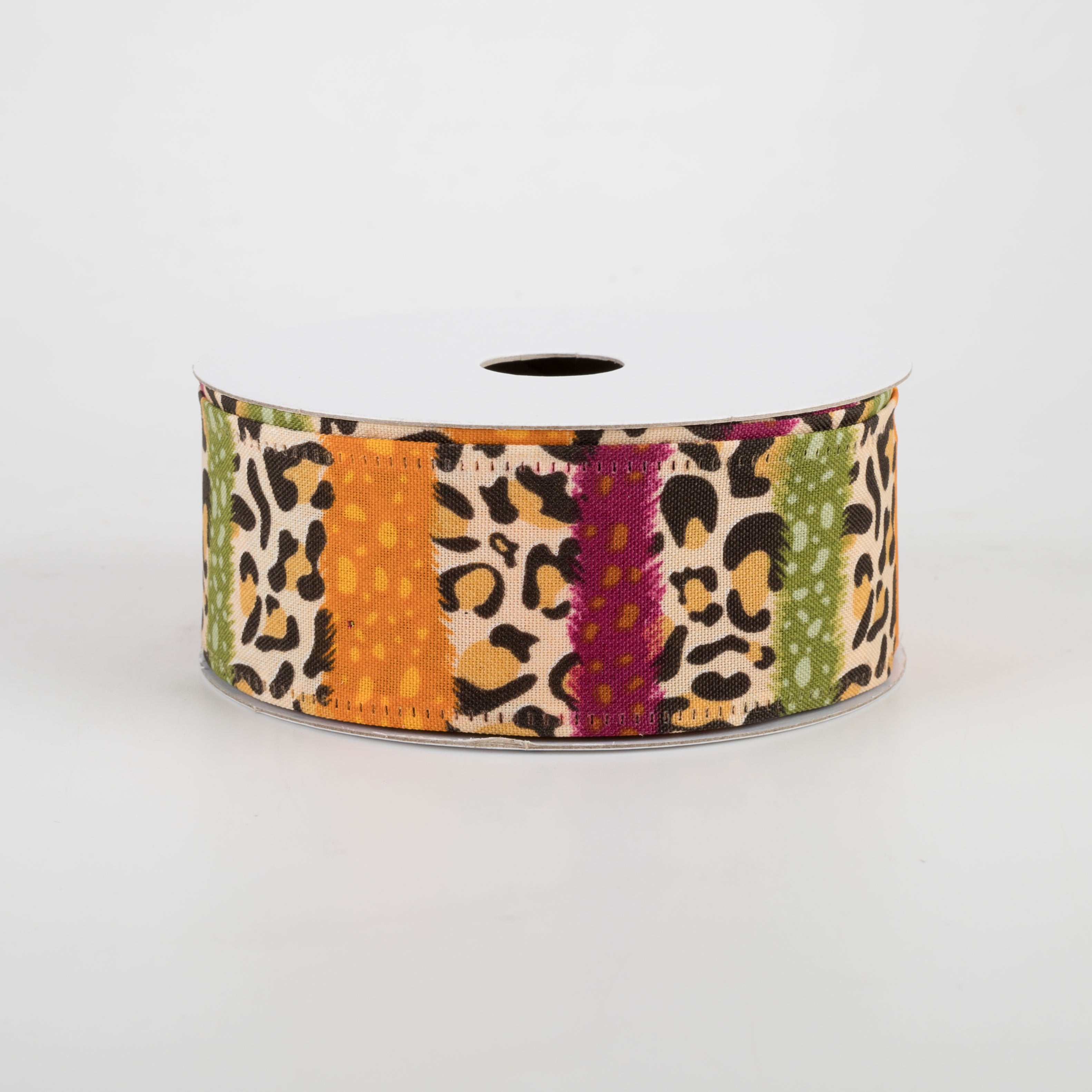 1.5 Inch Fall Cheetah Stripes Ribbon - Burgundy, Moss, Orange (10 Yards) for DIY Crafts, Gift Wrapping, and Seasonal Decorations