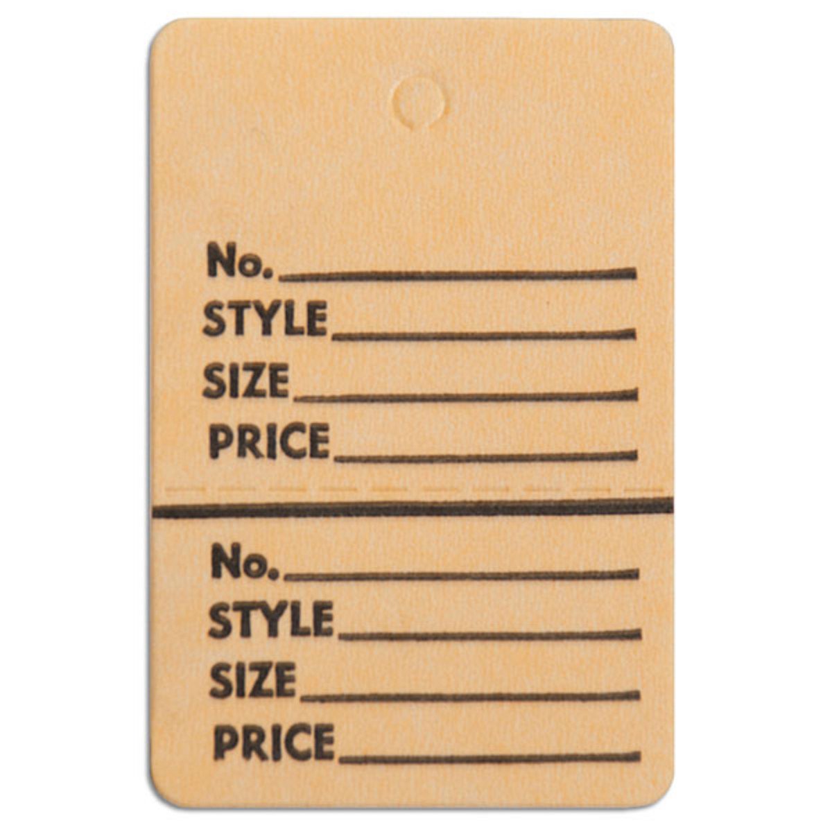 1.5 x 1.75 Inch Buff Merchandise Tags Without Strings - Durable Blank Price Labels for Retail, Clothing & Craft Organization