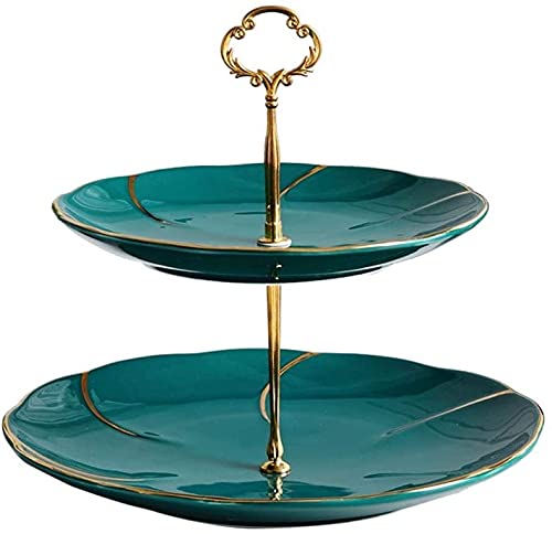 European Style Ceramic Fruit Plate - Double Layer Dessert Tray for Snacks, Coffee Table Decor | Perfect for Entertaining, Afternoon Tea & Home Decoration