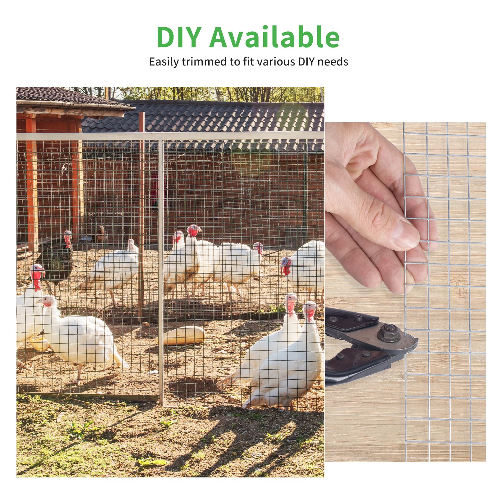 LuckIn 1/2 Inch Galvanized Chicken Wire Fence - 19 Gauge 48