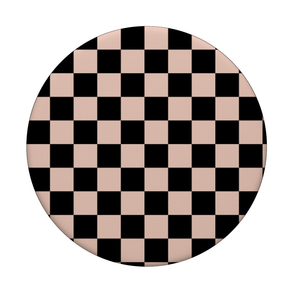 Checkerboard Black and Rose Pink Checkered Pattern PopSockets Swappable PopGrip - Stylish Phone Grip for iPhone, Samsung & Smartphones - Perfect for Gaming, Selfies & Daily Use