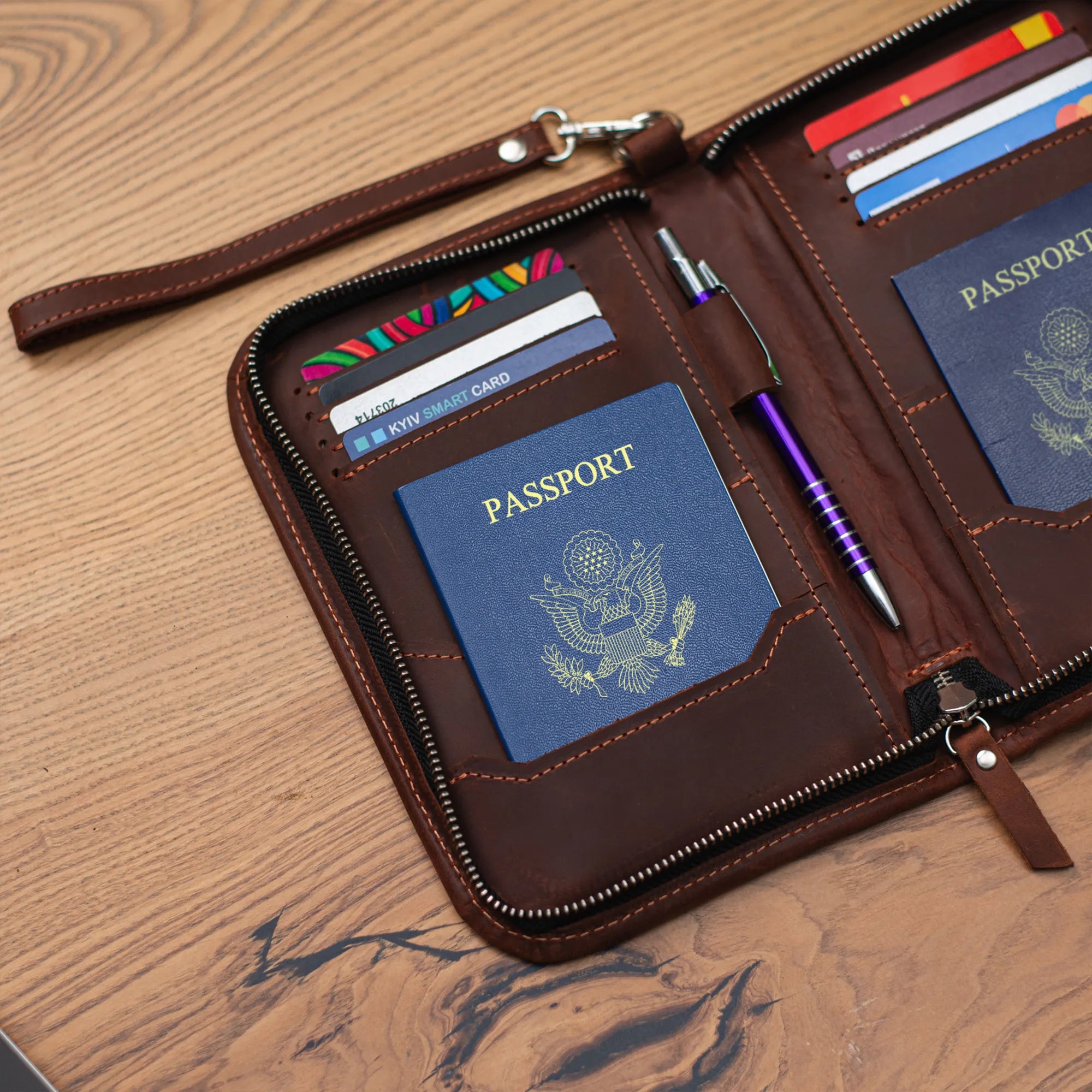 Premium RFID Blocking Passport Holder with Secure Zipper - Perfect for International Travel & Airports | Waterproof Travel Wallet for Documents & Credit Cards
