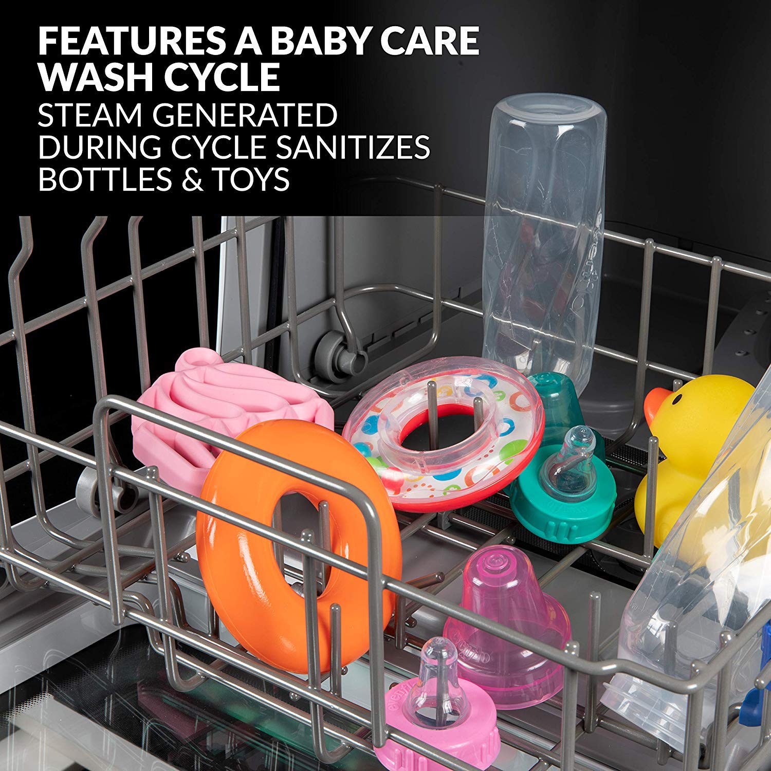 Farberware Portable Countertop Dishwasher - 5-Liter Built-in Water Tank, 5 Wash Programs (Baby Care, Glass & Fruit Wash) - Compact Dishwasher for Small Kitchens, Apartments, RVs & Dorm Rooms - Black/White