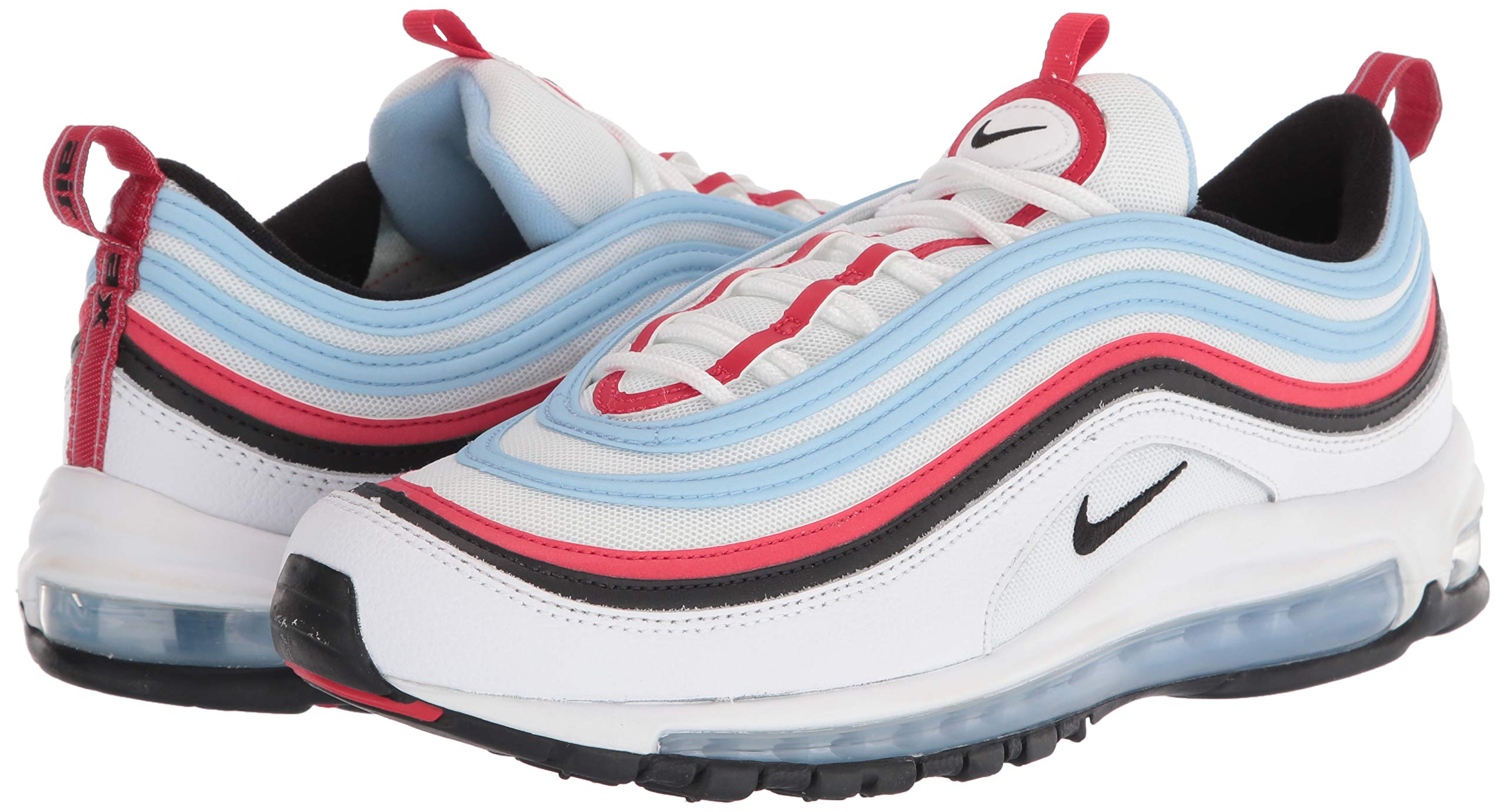 Nike Air Max 97 Men's Running Shoes - White/Black/Red/Blue (CW6986-100) | Comfortable Cushioned Sneakers for Jogging, Gym & Casual Wear