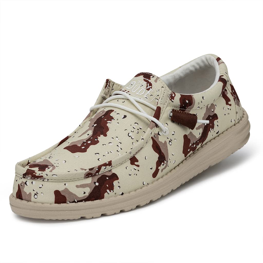 Hey Dude Men's Wally Camo Slip-On Loafers - Lightweight Comfortable Casual Shoes for Men | Perfect for Walking, Travel & Everyday Wear