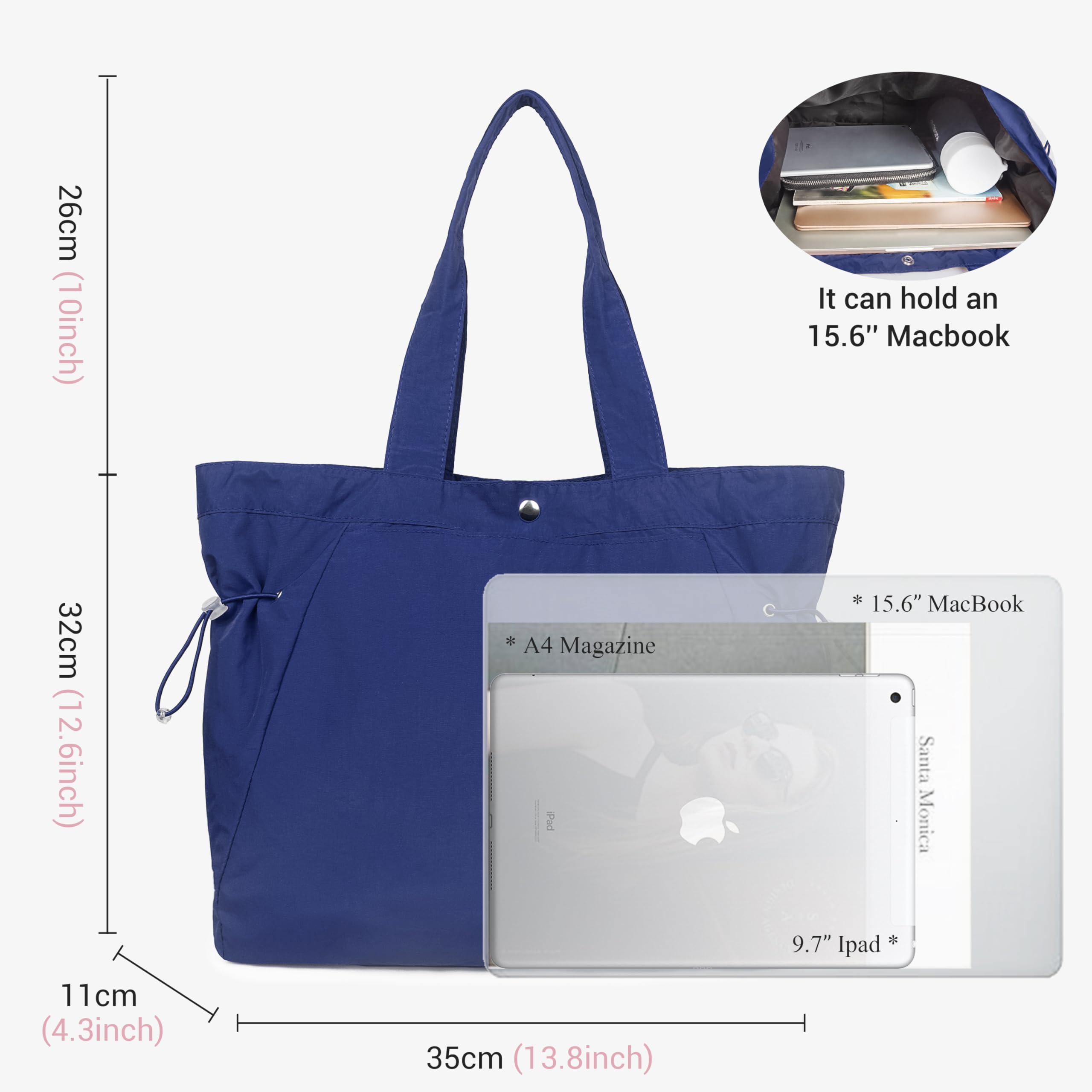 VOLGANIK ROCK Large Tote Bags for Women - Lightweight Shoulder Bag, Gym Bag, Beach Tote & Travel Handbag - Perfect for Work, Shopping, Vacation & Daily Use