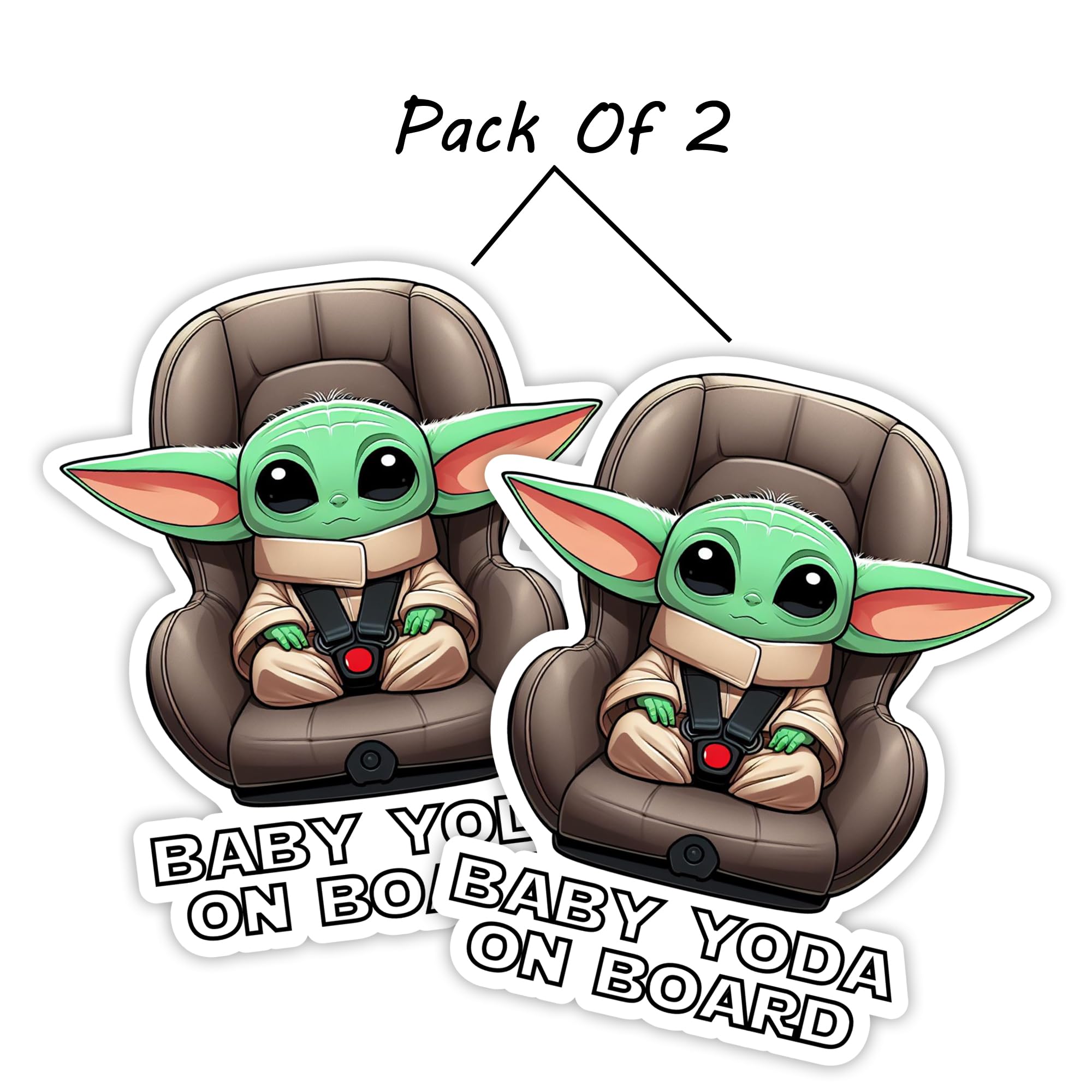 eDesign Baby Alien on Board Car Sticker - 2-Pack 5 Inch Decals for Cars, Trucks, SUVs & Vans - Waterproof Baby in Car Window & Bumper Decal - Perfect for New Parents & Family Safety Awareness