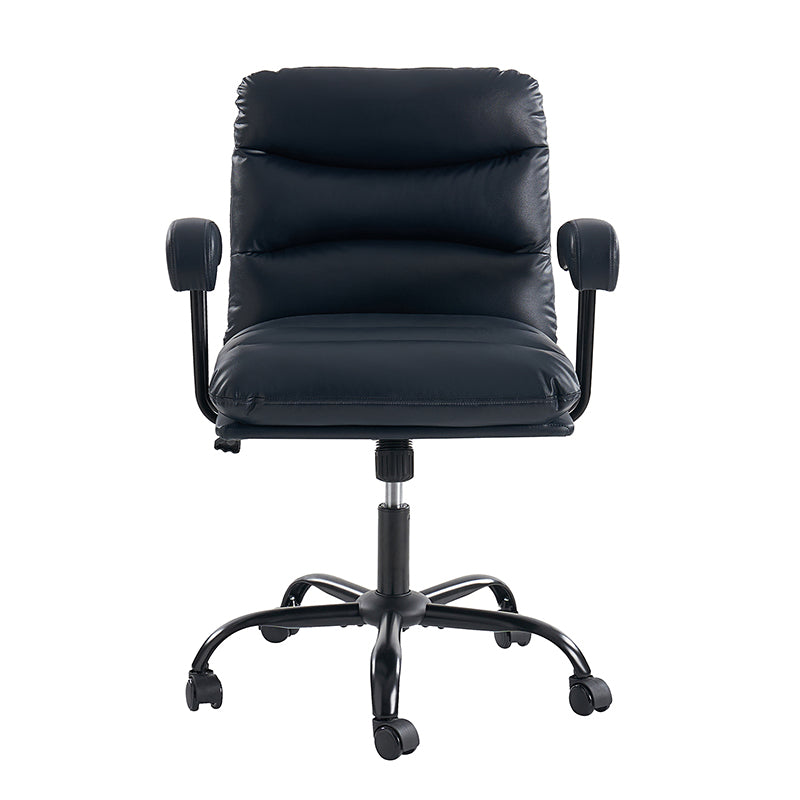 Anselm Modern Ergonomic Faux Leather Office Chair - Adjustable Swivel Desk Chair with Lumbar Support for Home & Office Workspace