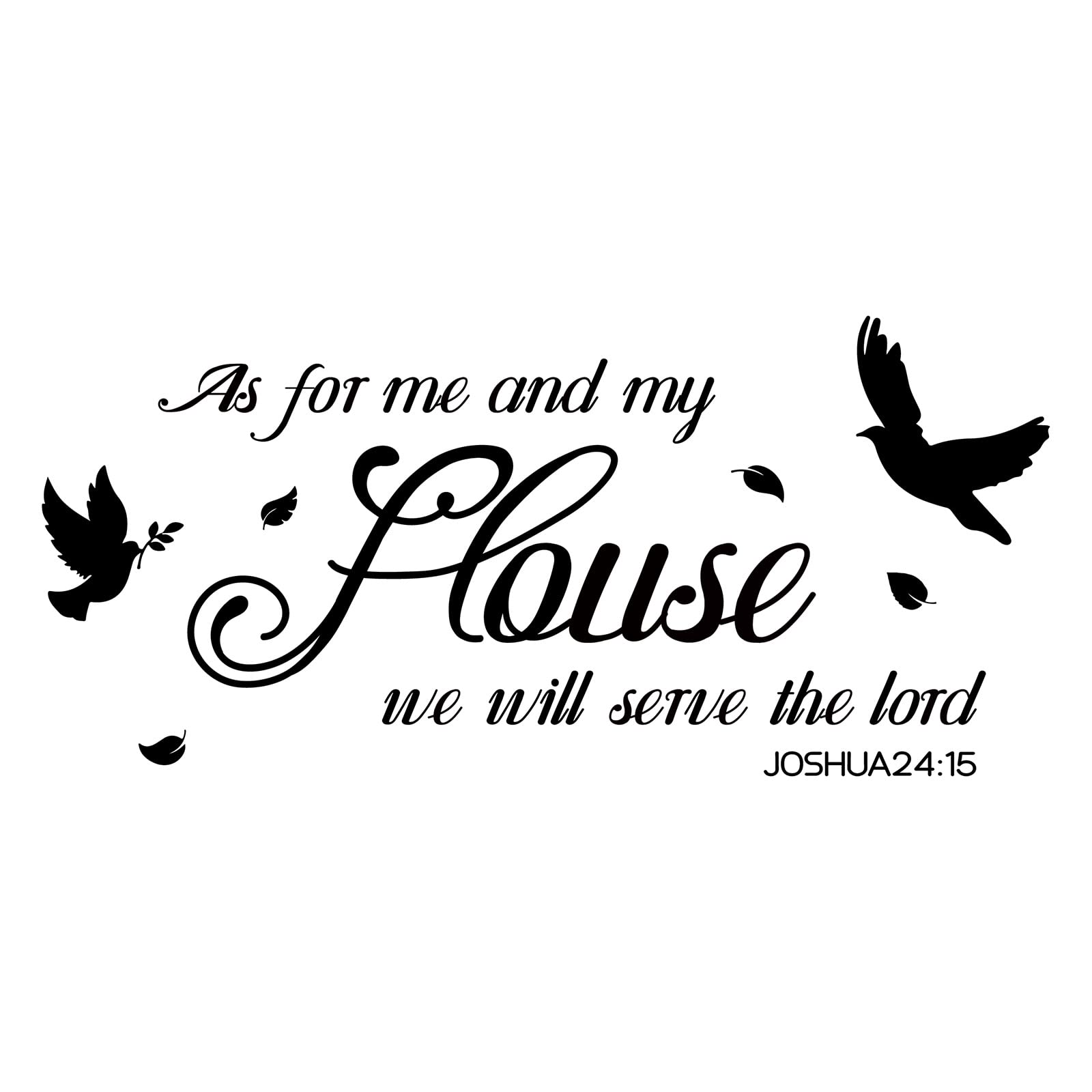 SUPERDANT Bible Verse Wall Decals - 'As For Me and My House We Will Serve The Lord' Vinyl Lettering Stickers - Religious Home Decor for Nursery, Living Room, Bedroom - Easy Peel & Stick Wall Art for Christian Families