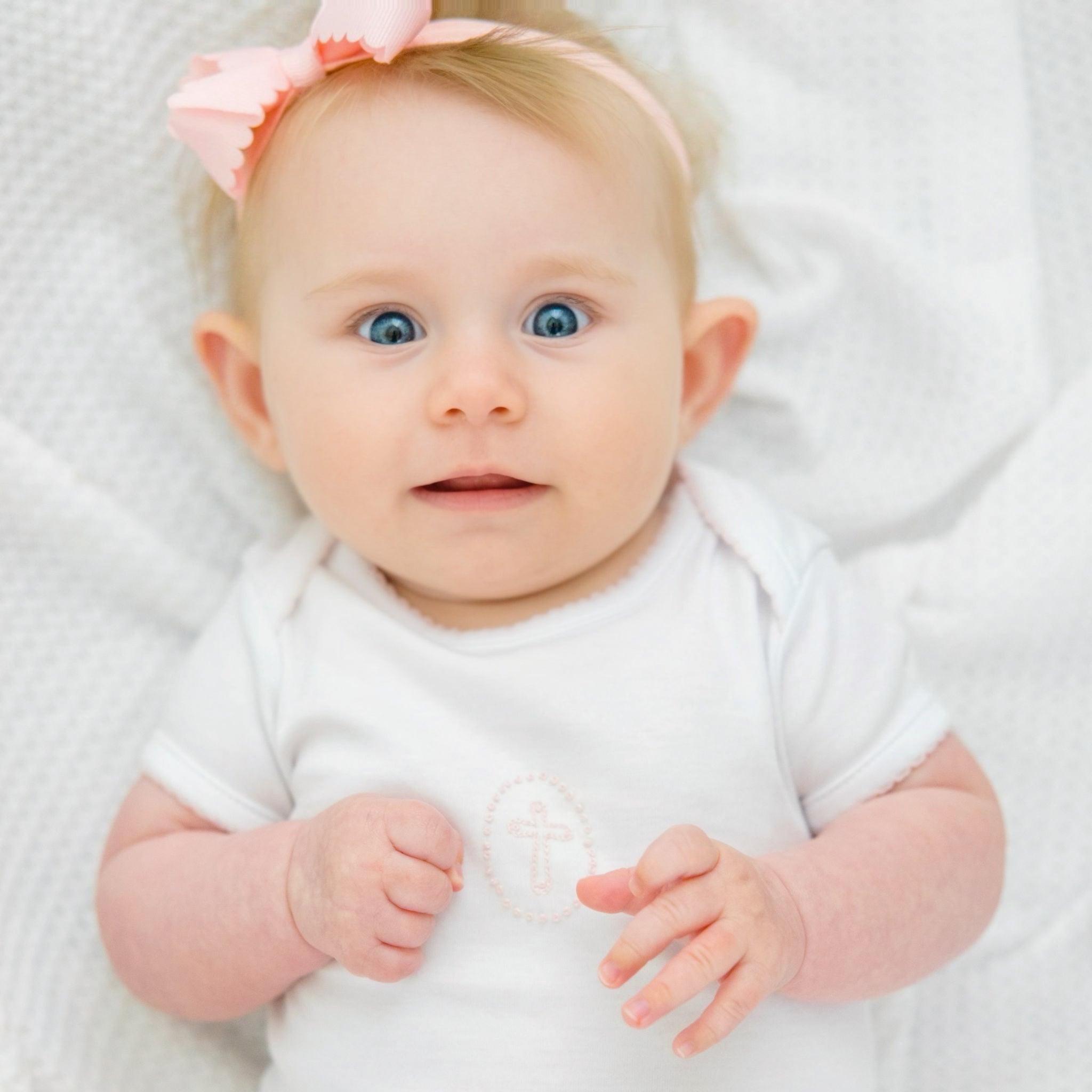 Blessed Embroidered Baby Bodysuit - Soft Pink Cotton Onesie for Newborns & Infants | Perfect for Baptism, Christening & Special Occasions