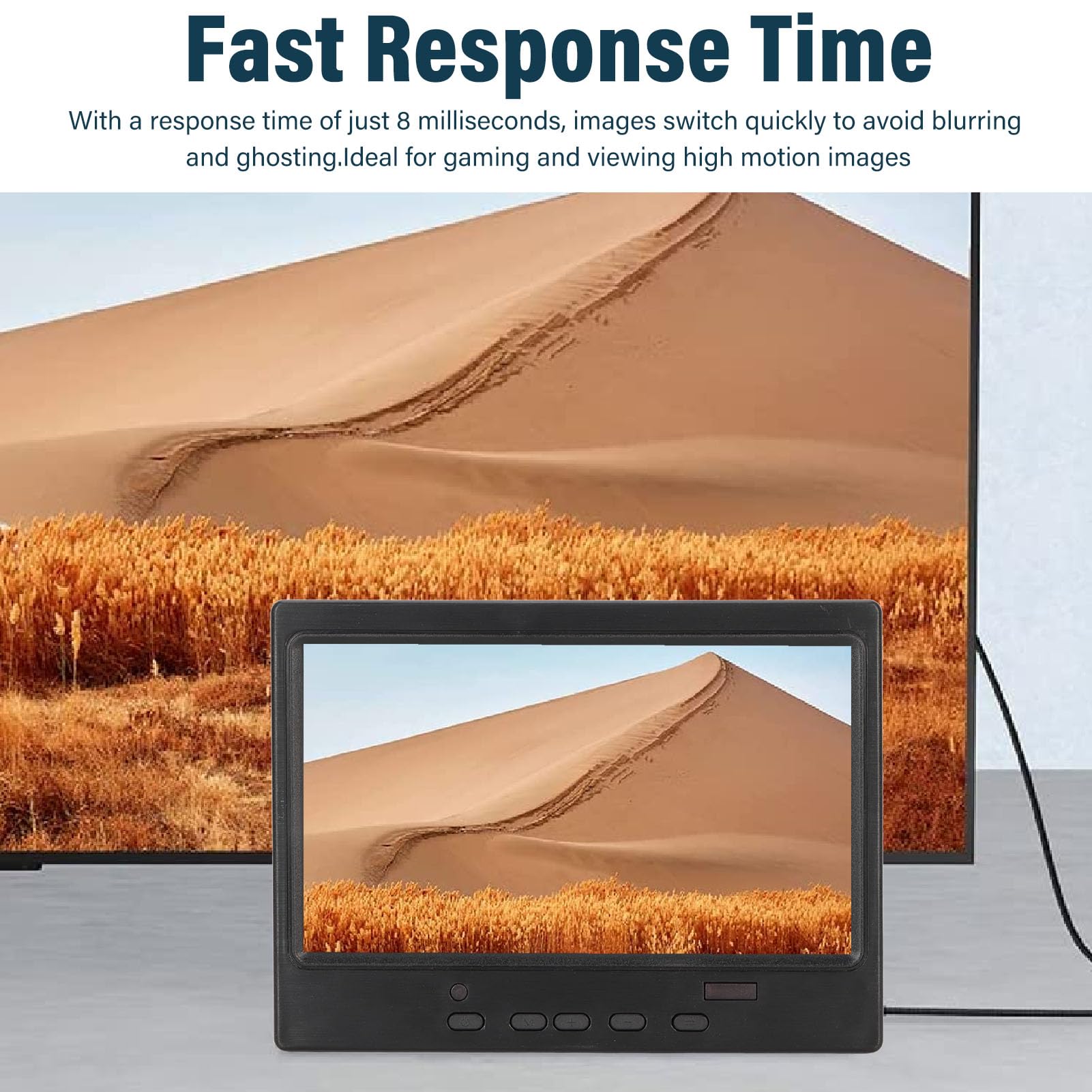 7 Inch Portable Monitor for Laptop - HDMI VGA AV Interface Mini External Display for PC Gaming & Travel - Lightweight Ultra-Thin Screen for Work, Entertainment & Business Presentations