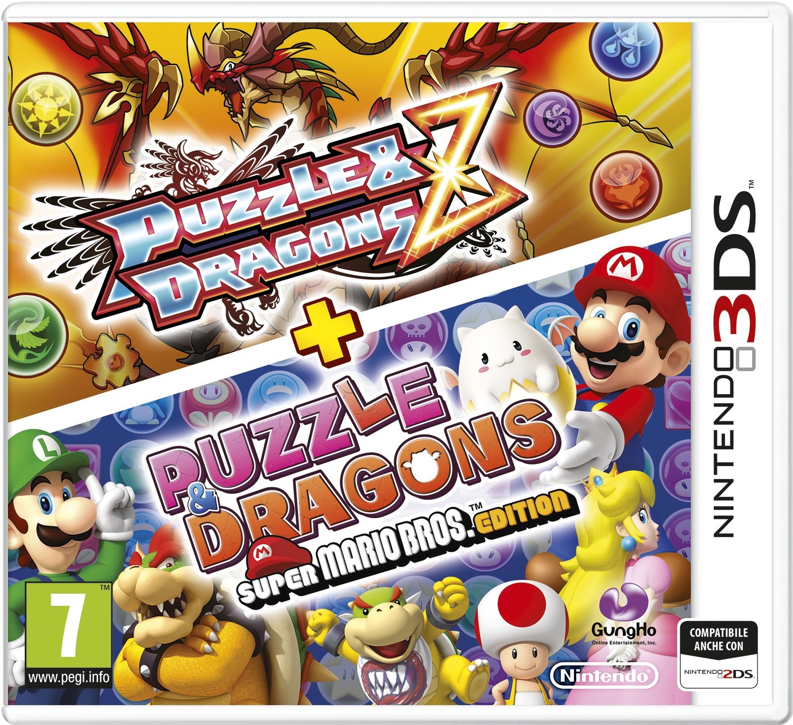 Puzzle & Dragons & Super Mario Bros Edition Bundle - Nintendo 3DS Game Collection | Perfect for Family Game Nights & Puzzle Lovers