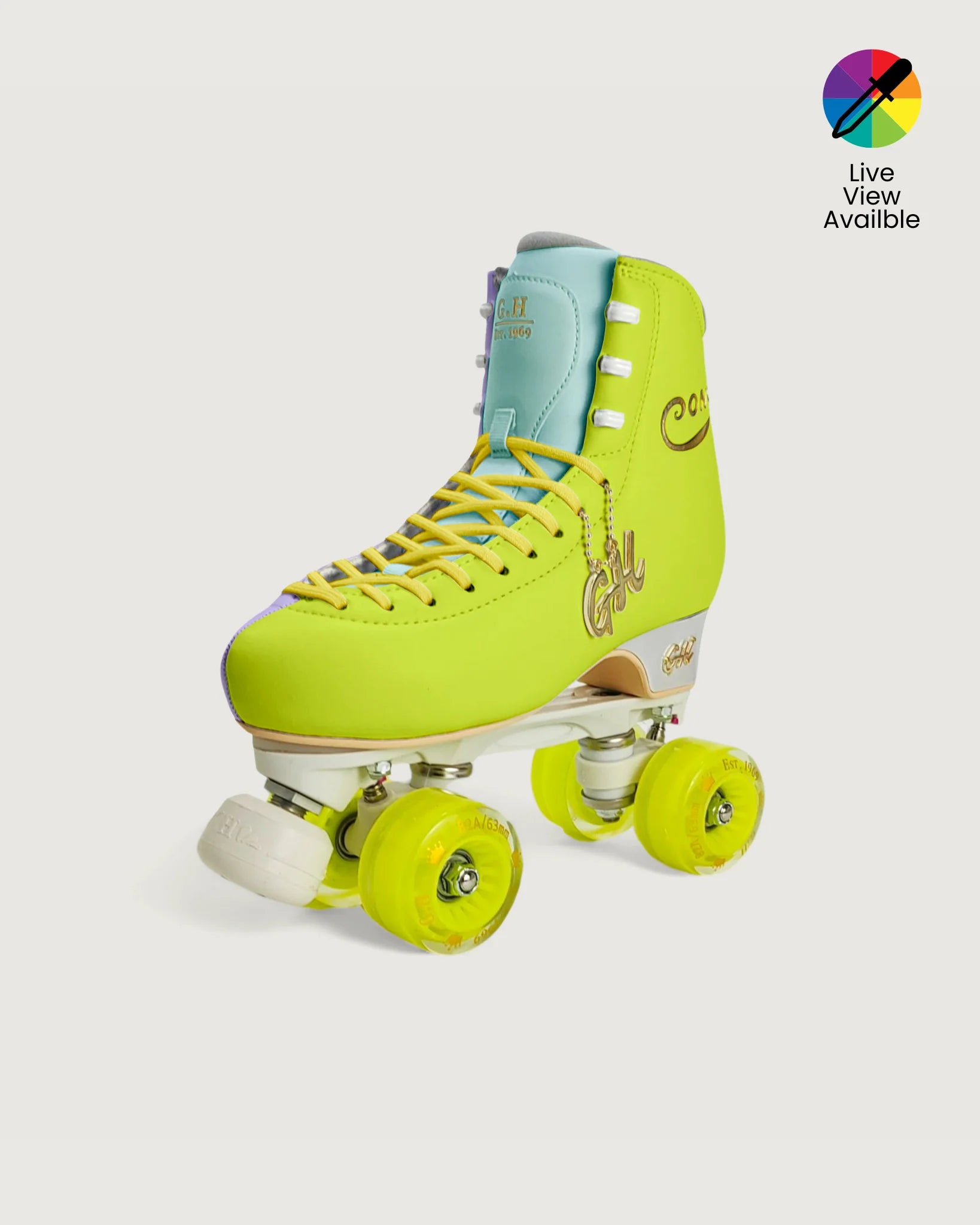 GH Street Pony Quad Roller Skates for Women & Men - Color Jam Retro Style Outdoor & Indoor Skating - Perfect for Rinks, Parks, Fitness & Roller Disco Parties